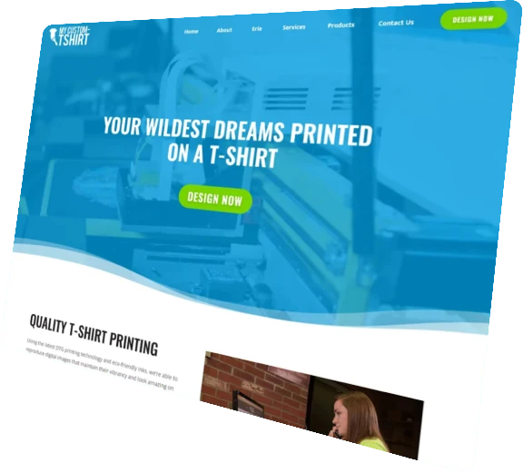 my custom tee shirt website preview