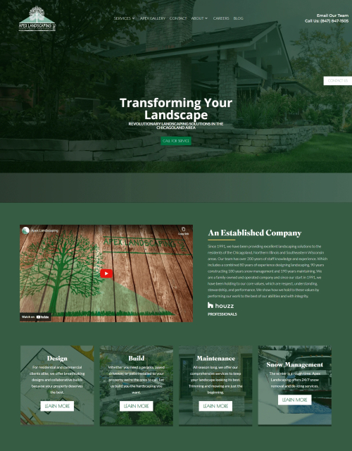 Apex Landscaping website preview