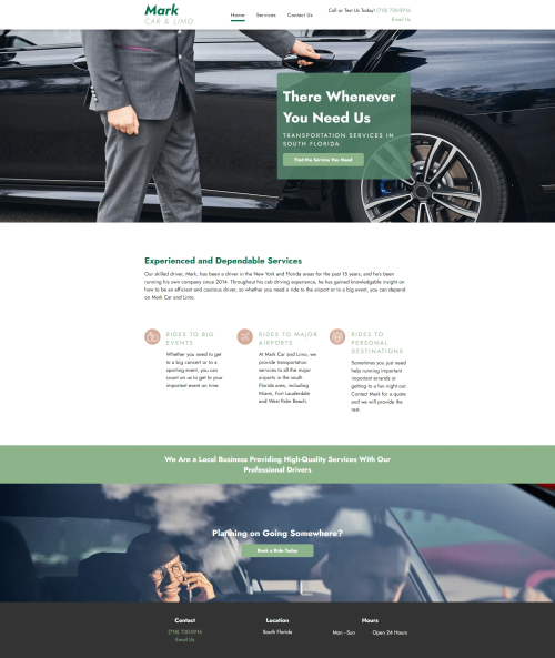 Mark Car & Limo website preview