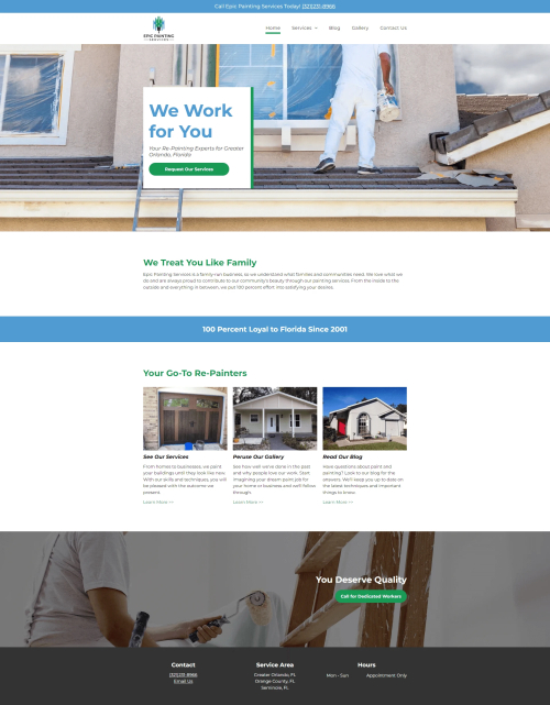 Epic Painting website preview