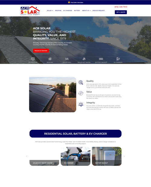 ACR Solar website preview