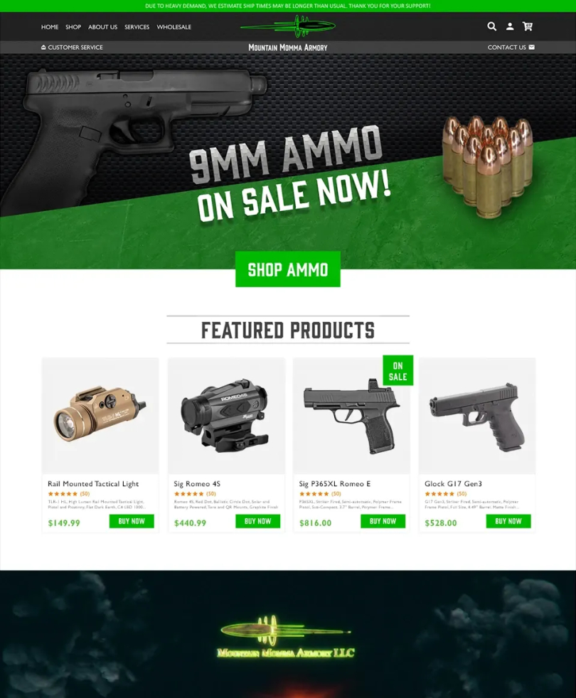 Mountain Momma Armory Custom Websites